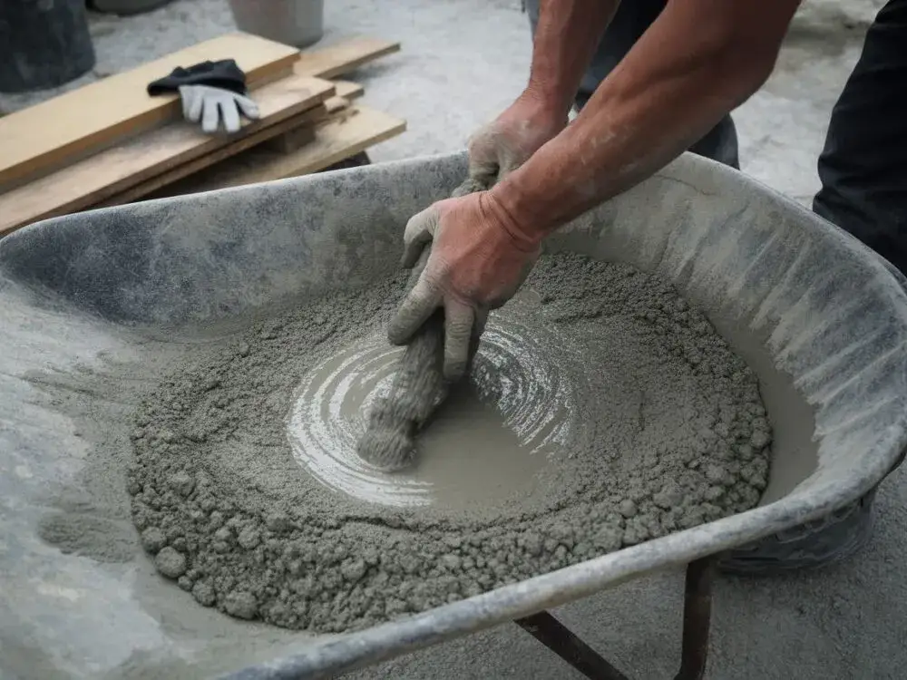beton półsuchy konsystencja test dłoni
