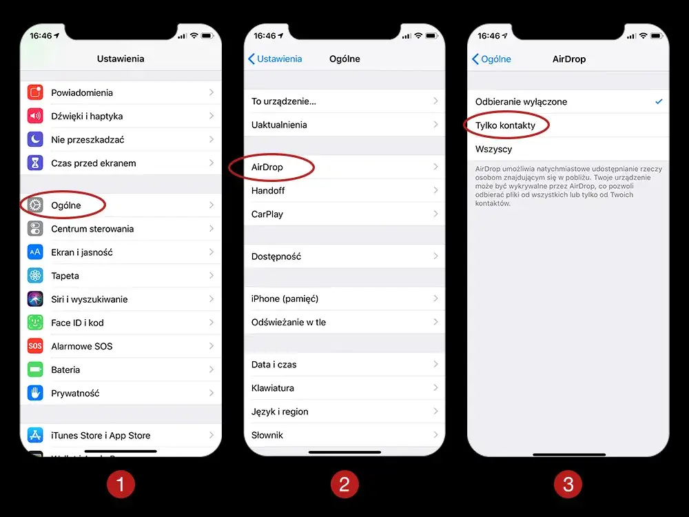 jak włączyć airdrop iphone