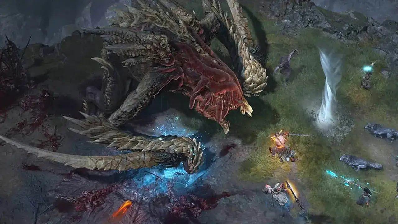 Potężny potwór atakuje bohaterów w Diablo 4. Sprawdź, czy Twój sprzęt spełnia diablo 4 wymagania, by stawić czoła takim bestiom.