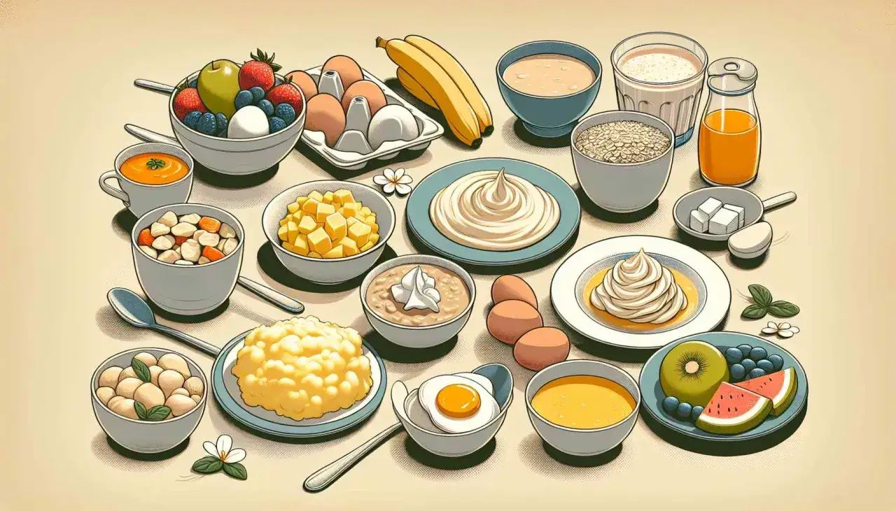 Cibi morbidi e frullati per chi, come un malato di Alzheimer, non deglutisce: frutta, yogurt, uova, zuppe.