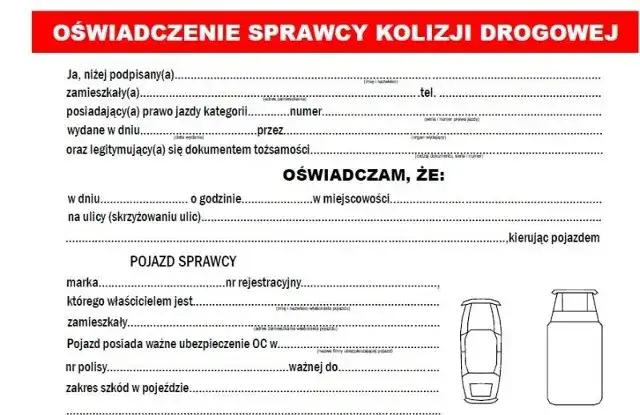 kolizja drogowa bez policji wymiana dokumentów