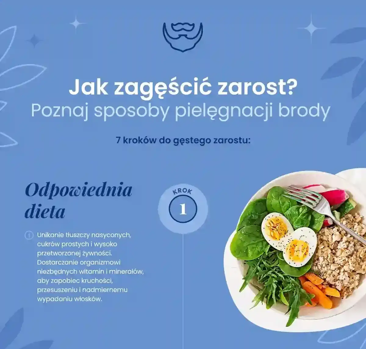 zdrowa dieta i styl życia dla zarostu