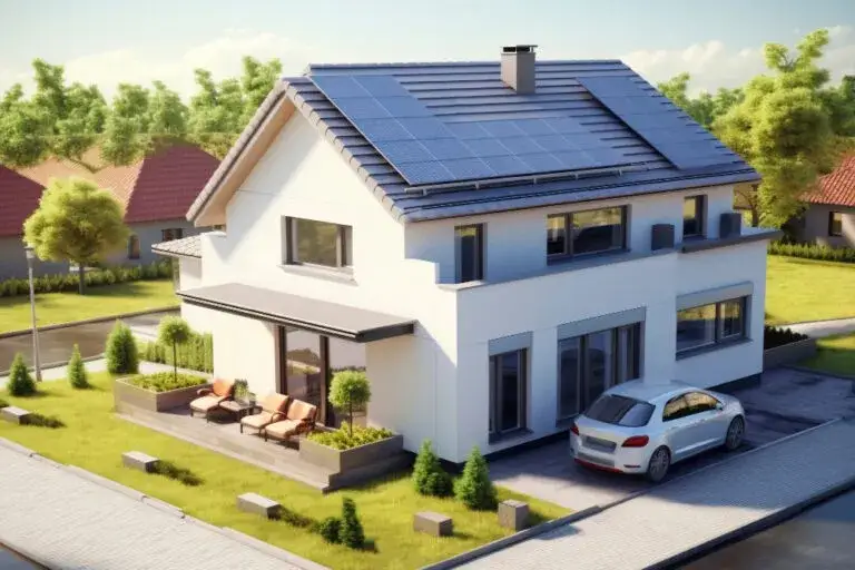 Nowoczesny dom jednorodzinny z instalacją fotowoltaiczną 10 kW na dachu
