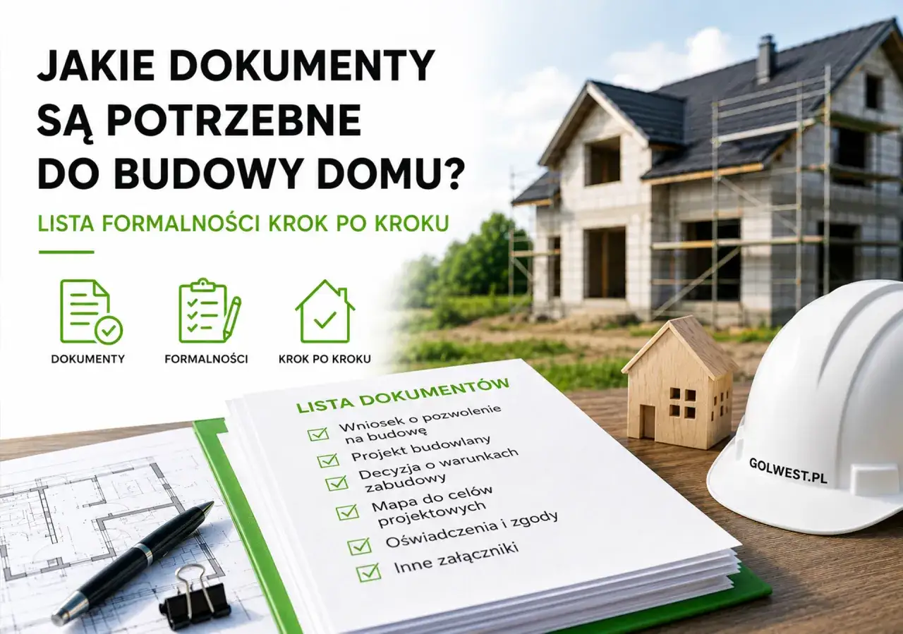 Lista dokumentów do budowy domu: wniosek o pozwolenie, projekt budowlany, decyzja o warunkach zabudowy, mapa do celów projektowych, oświadczenia i zgody.