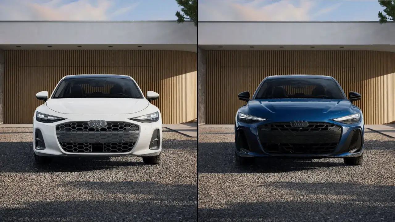 Białe i niebieskie Audi A6 obok siebie. Sprawdź aktualną audi a6 cena i wybierz swój wymarzony model.