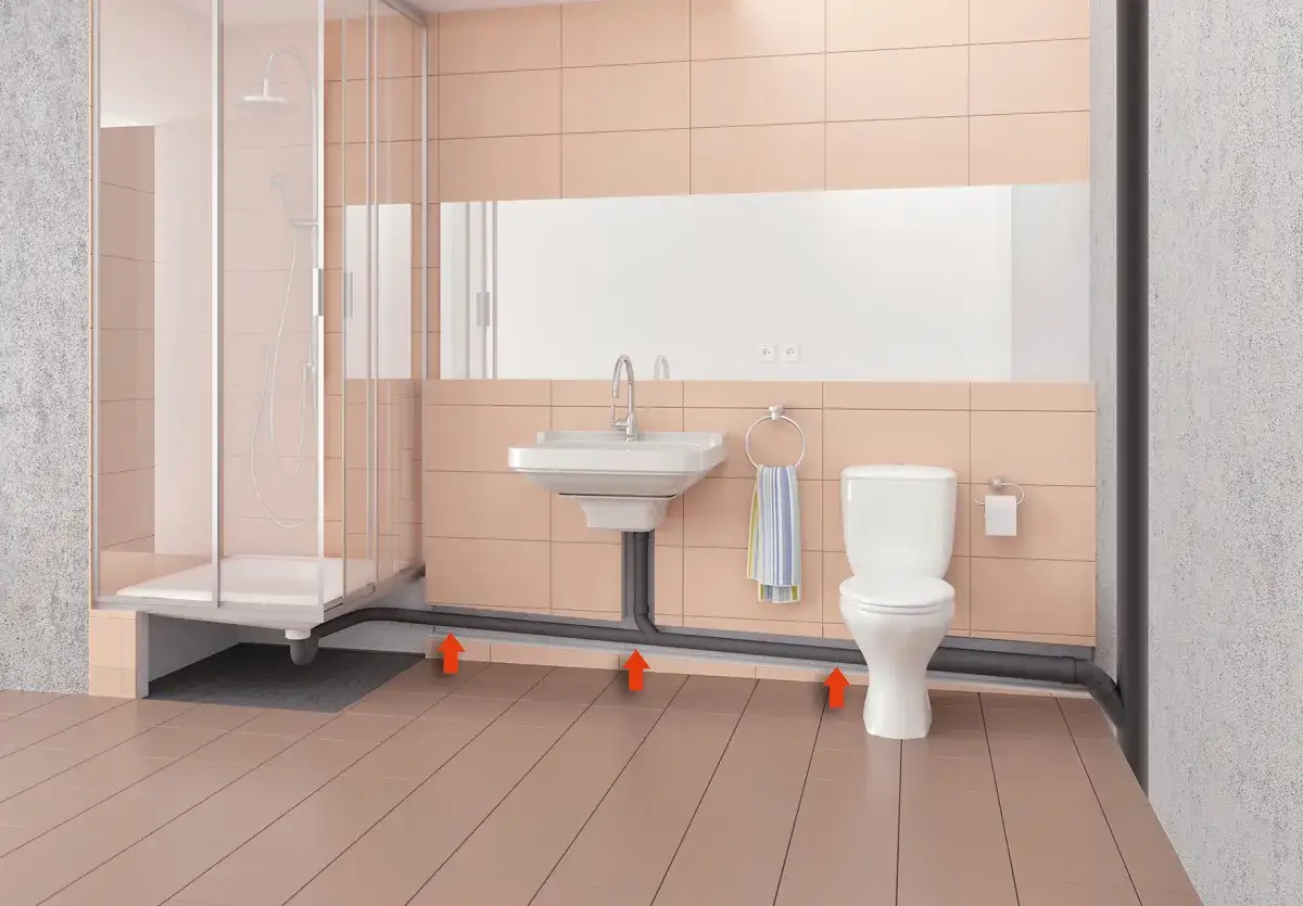 Illustration zeigt, wie man eine dusche ebenerdig umbauen kann. Kosten sind hierbei ein wichtiger Faktor.