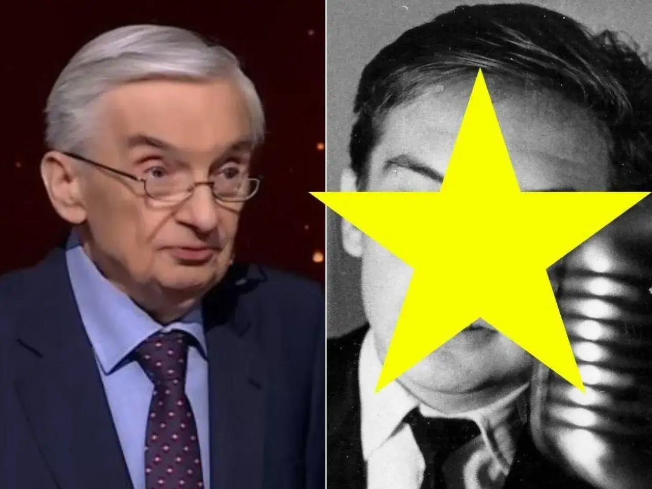 Starsza twarz w okularach obok zdjęcia z zasłoniętą twarzą. Ciekawe, ile lat ma sznuk?