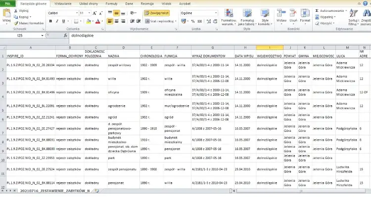 Sprawdzanie statusu zabytku online, strona Narodowego Instytutu Dziedzictwa