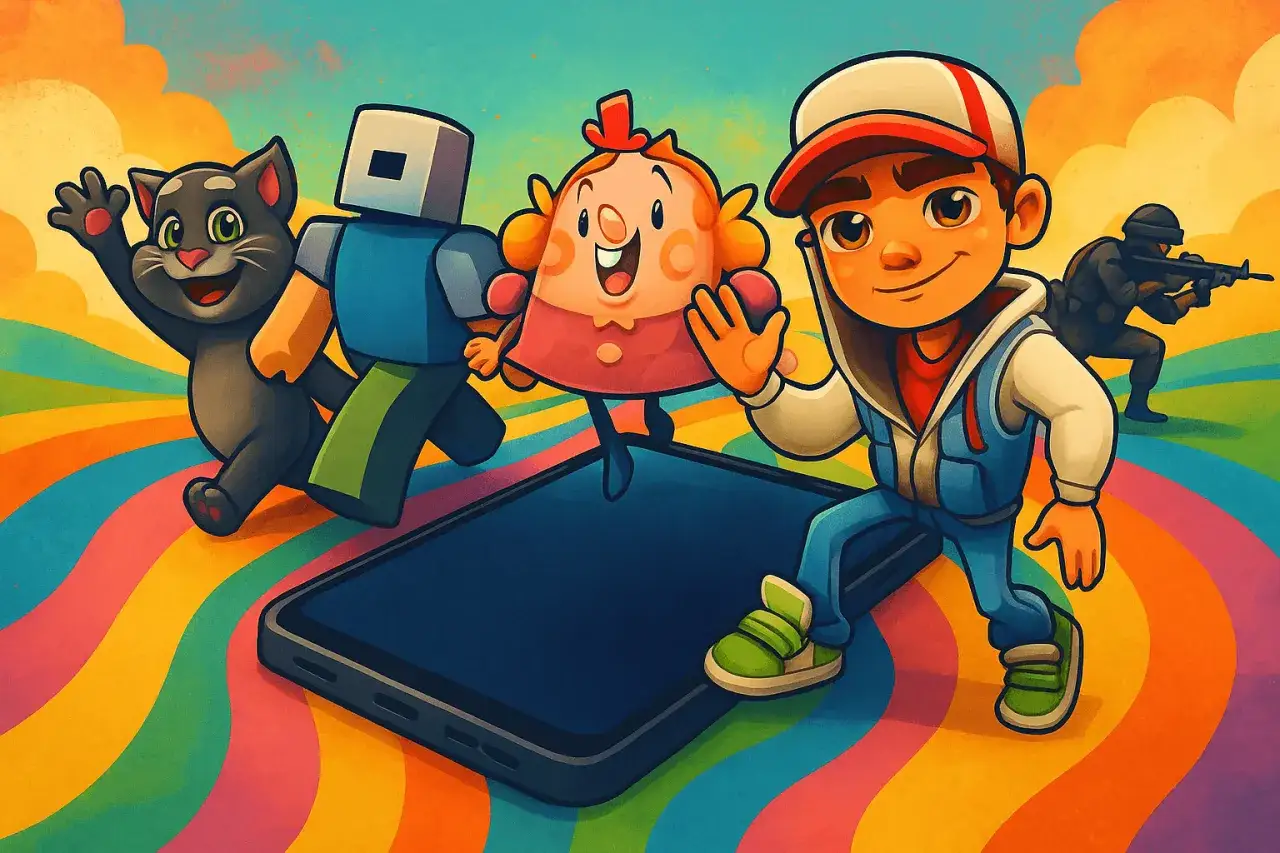 Personajes de videojuegos populares saltan de un móvil, ¡una muestra de los mejores juegos móvil!