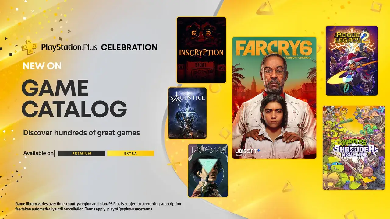 Nowe gry w PS Plus Extra: Inscription, Soulstice, Far Cry 6, Rogue Legacy 2, Teenage Mutant Ninja Turtles: Shredder's Revenge i Tacoma.
