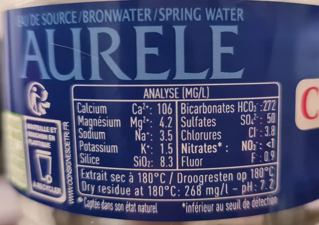 L'eau d'Aurele, captée dans son état naturel, est-elle bonne pour la santé ? Son analyse révèle un pH de 7.2.