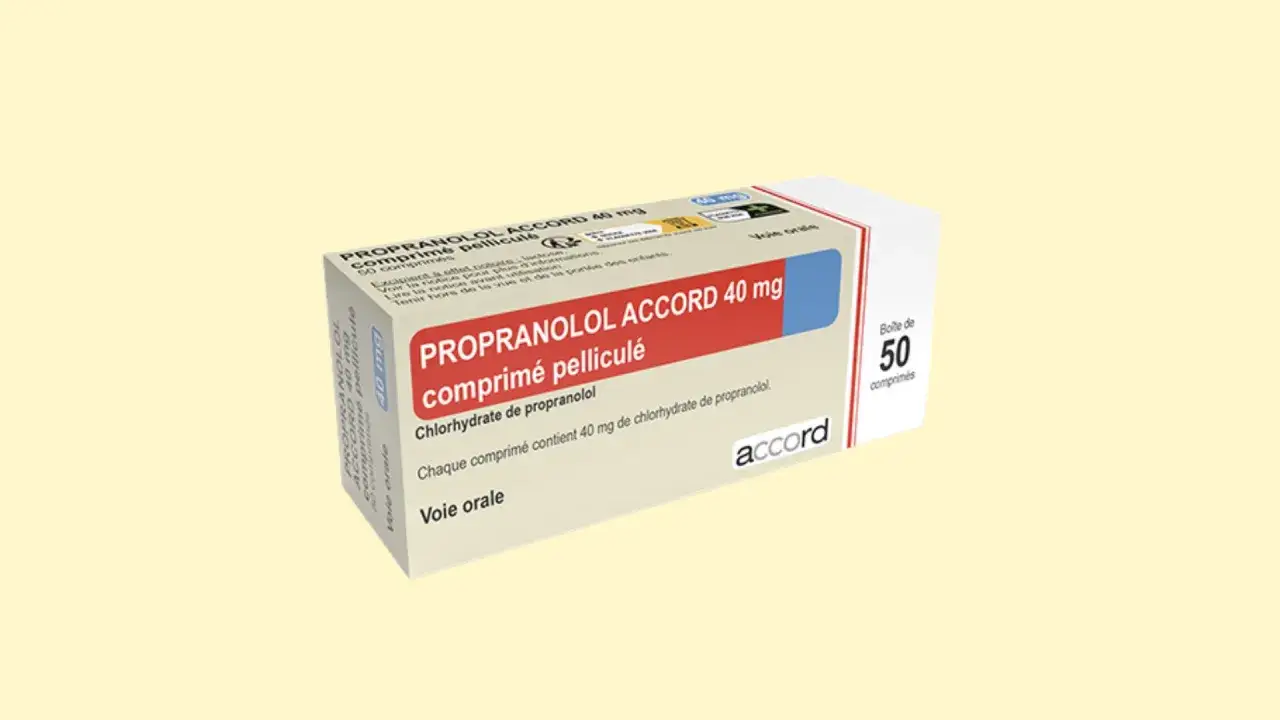 Opakowanie leku Propranolol Accord 40 mg, zawierające 50 tabletek powlekanych.