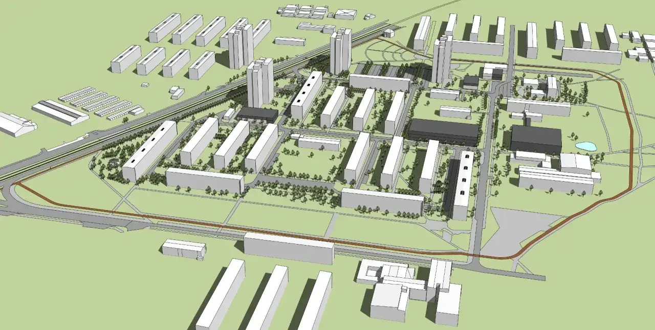 Miejscowy plan zagospodarowania przestrzennego, infrastruktura osiedla, nowe osiedle z lotu ptaka