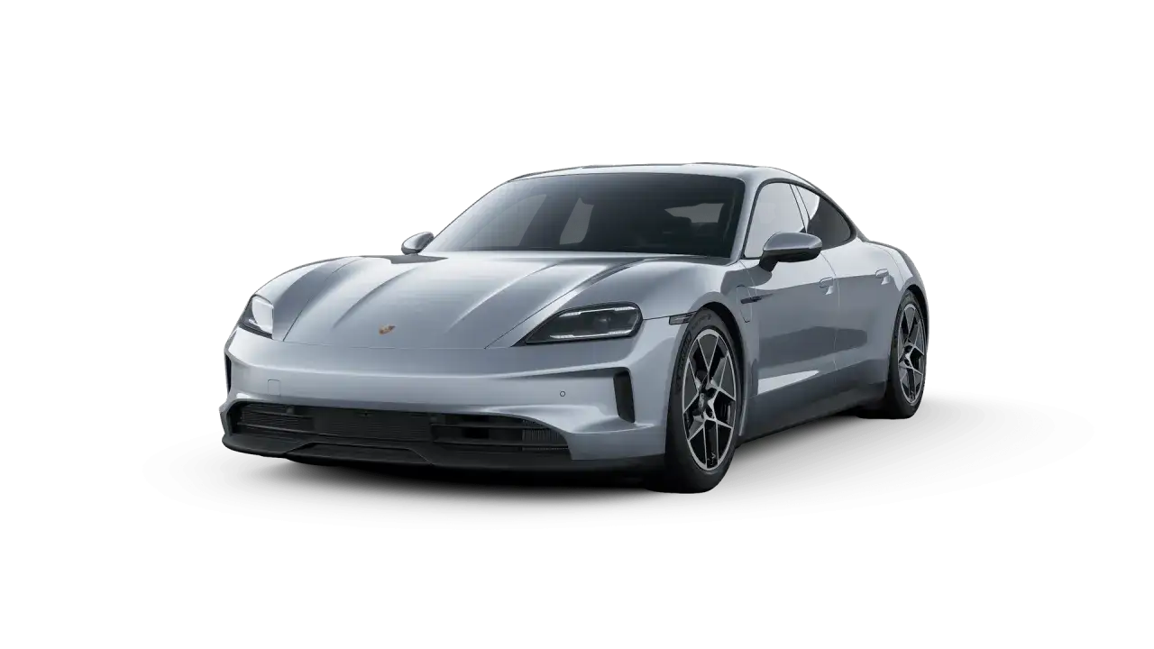 Silberner Porsche Taycan, bereit für die Konfiguration. Ein Blick auf den Porsche Konfigurator Code, der diesen Traumwagen zum Leben erweckt.