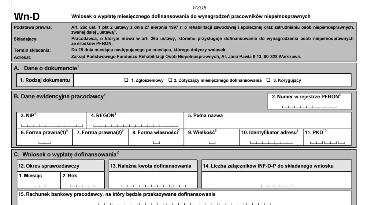 Formularze i dokumenty PFRON