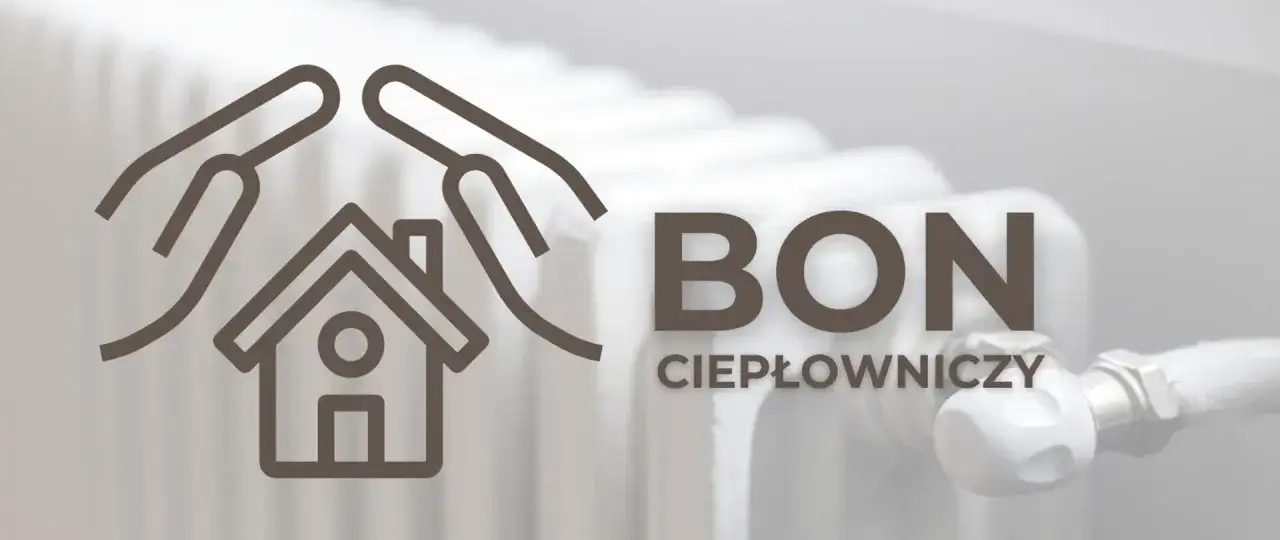 Symbol domu pod dłońmi i napis