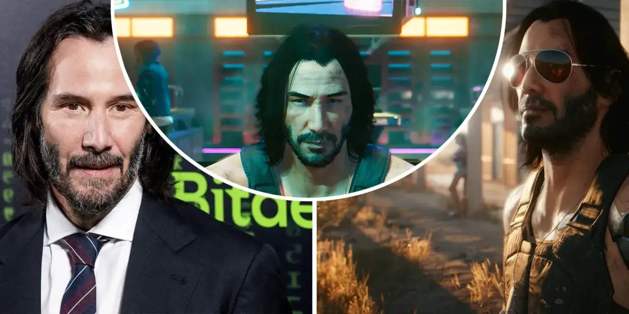 Keanu Reeves jako Johnny Silverhand, aktor wcielający się w kultową postać z gry Cyberpunk 2077.