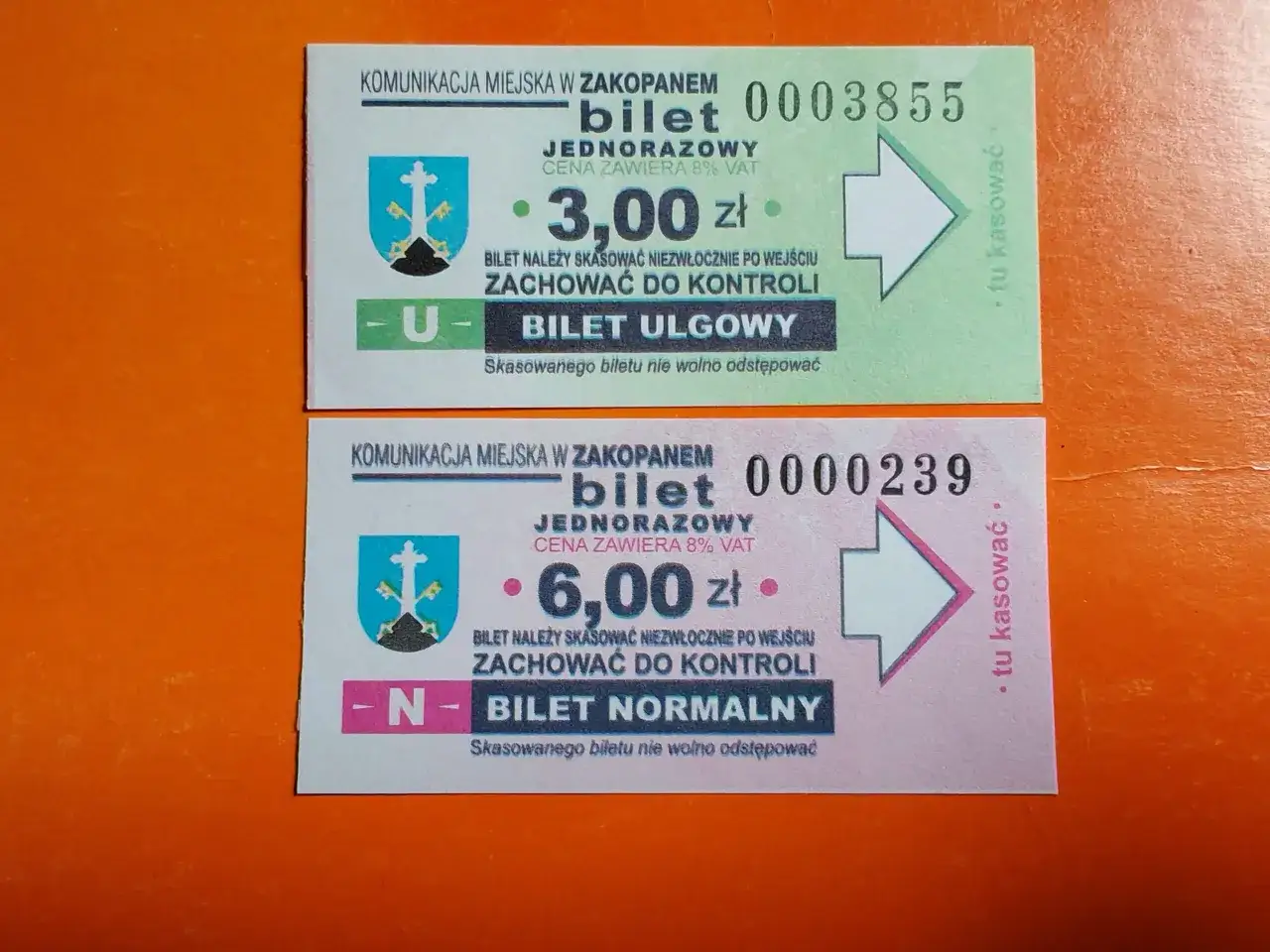Bilet ulgowy do Zakopanego kosztuje 3 zł, a normalny 6 zł.