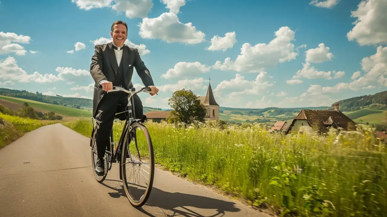 Zdjęcie Ksiądz na rowerze: Niezwykła pasja duchownego. Inspirująca historia