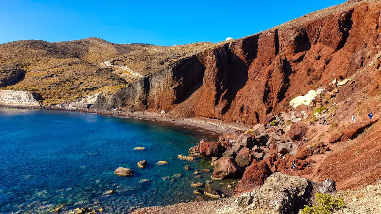 Czerwona Plaża Santorini krajobraz