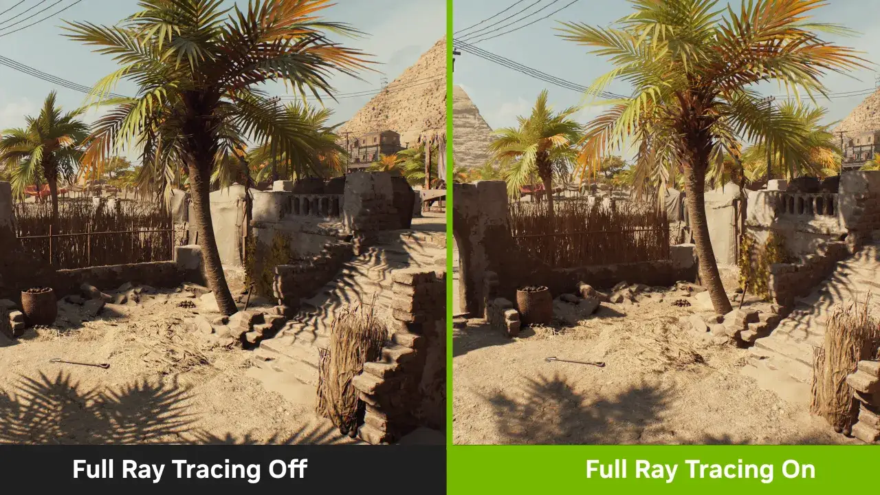 porównanie ray tracing on off