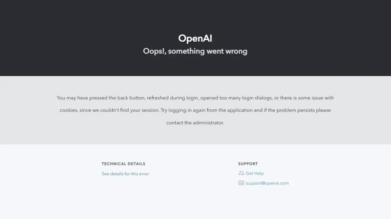 Komunikat o błędzie OpenAI: 