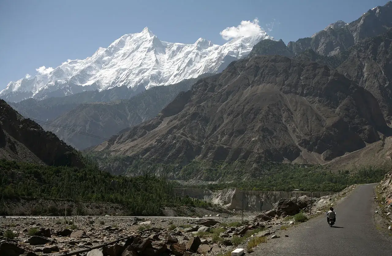 Mapa K2 Karakorum Pakistan Chiny granica