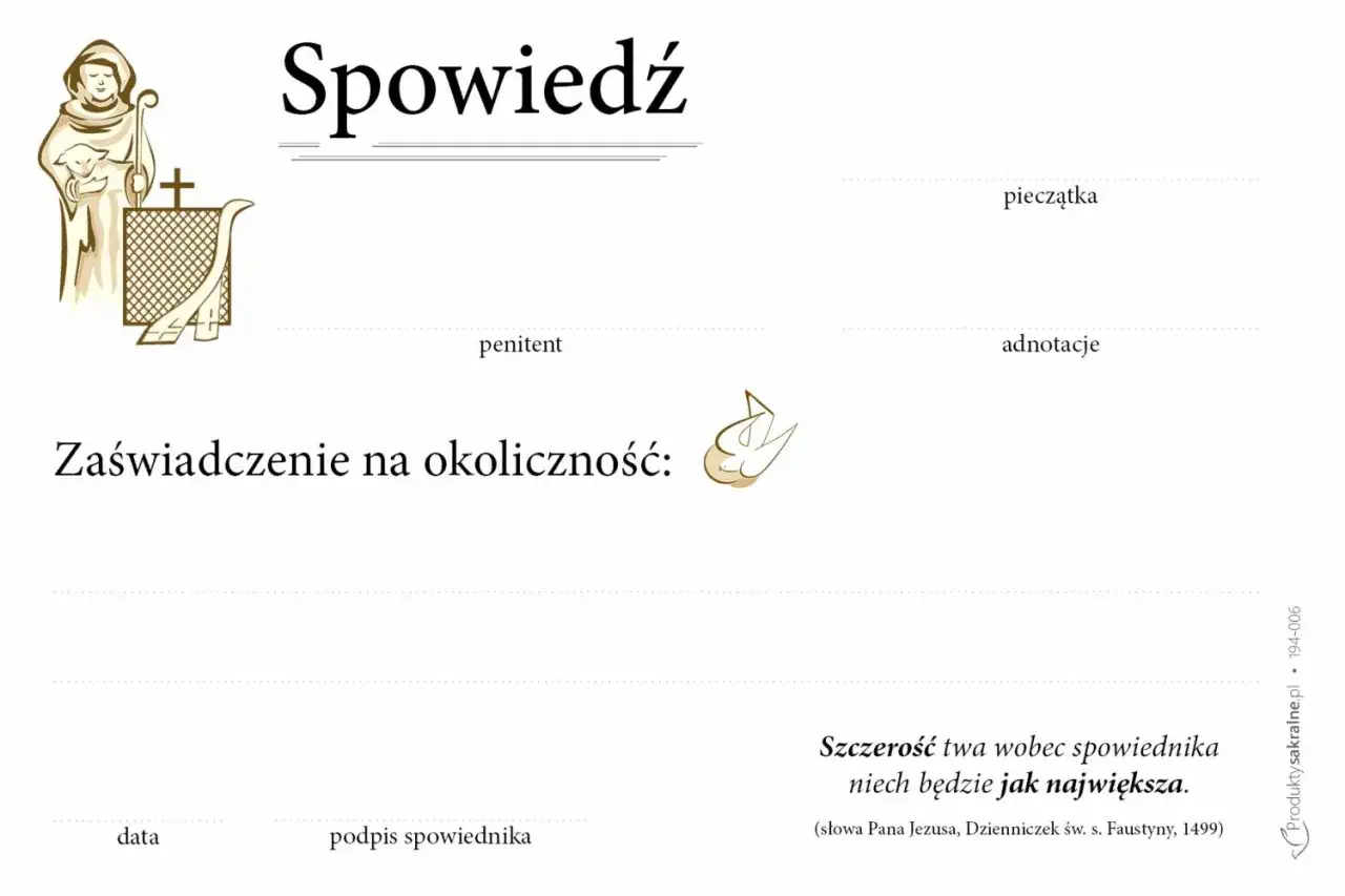 Szukasz kartki do spowiedzi? Ten dokument 