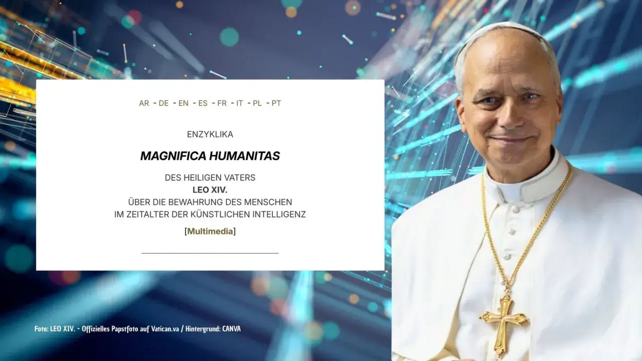 Papst Leo XIV. pr&auml;sentiert die Enzyklika 