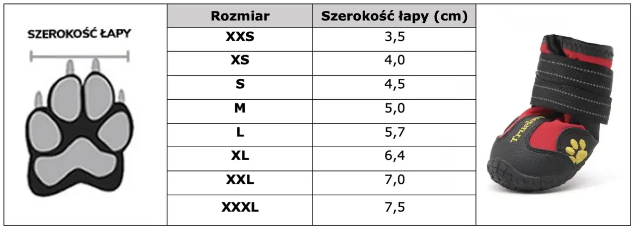 jak zmierzyć łapę psa do but&oacute;w