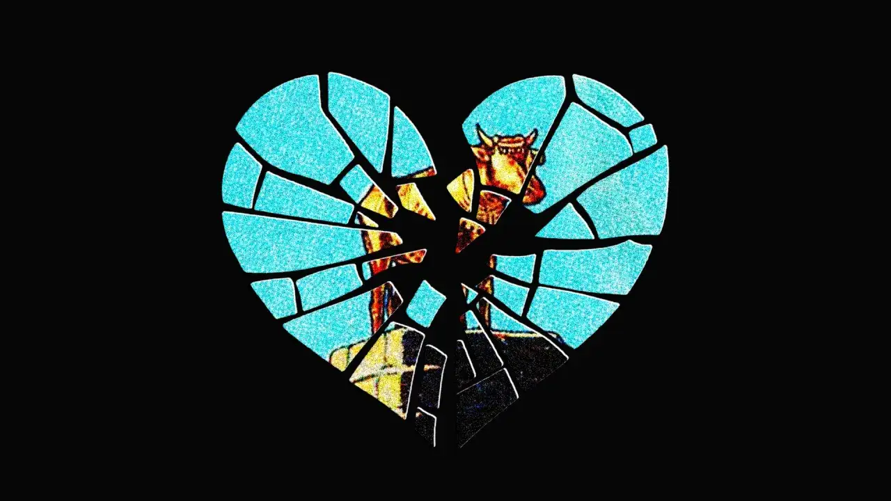 A broken heart, shattered into pieces, reveals a devilish figure within. Is jealousy a sin that breaks us?