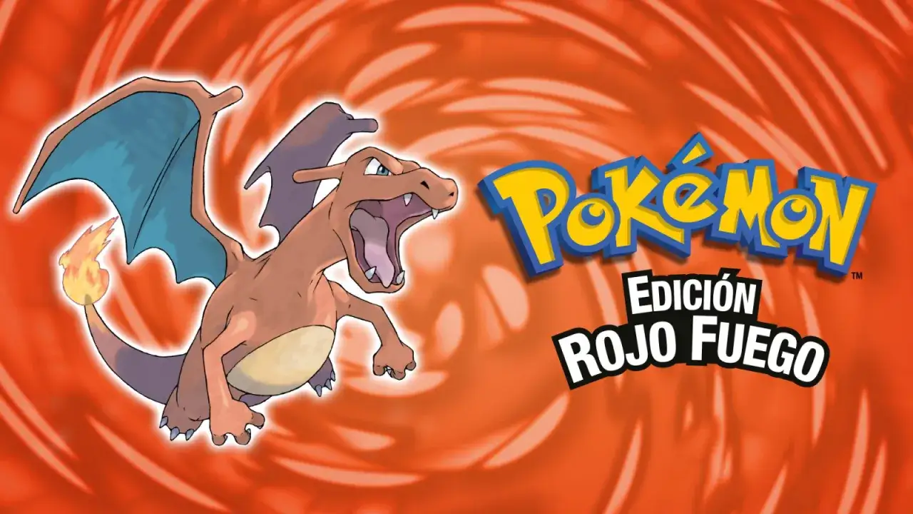 Charizard listo para la batalla en Pokémon Rojo Fuego para Nintendo Switch. ¡El fuego arde!