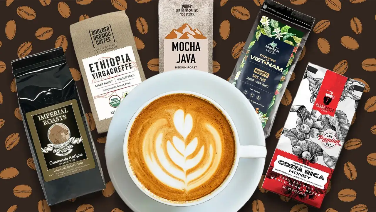 Jaka kawa do latte? Wybierz spośród ziaren z Etiopii, Gwatemali, Wietnamu, Kostaryki lub mieszanki Mocha Java.