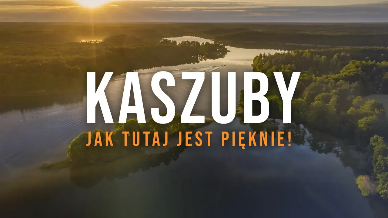 Zachód słońca nad jeziorami Kaszub. Idealne miejsce na trasę rowerową, gdzie można podziwiać piękne krajobrazy.