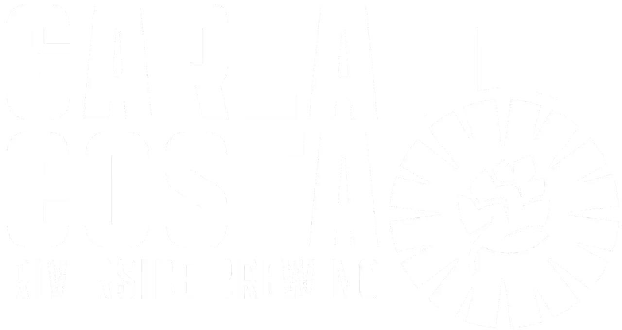 Logo bianco su sfondo nero: 