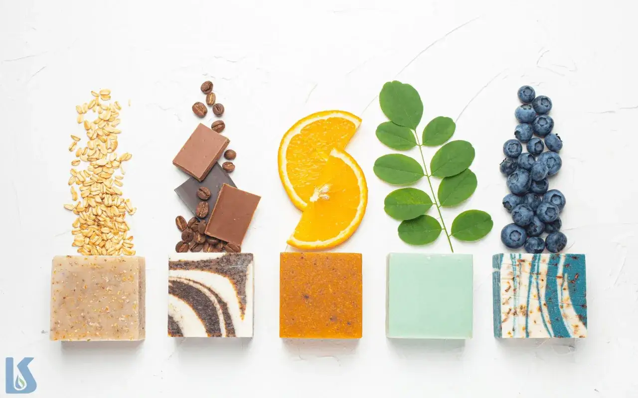 Jabones naturales con avena, caf&eacute;, naranja, hojas verdes y ar&aacute;ndanos. Cada uno evoca una experiencia sensorial &uacute;nica.