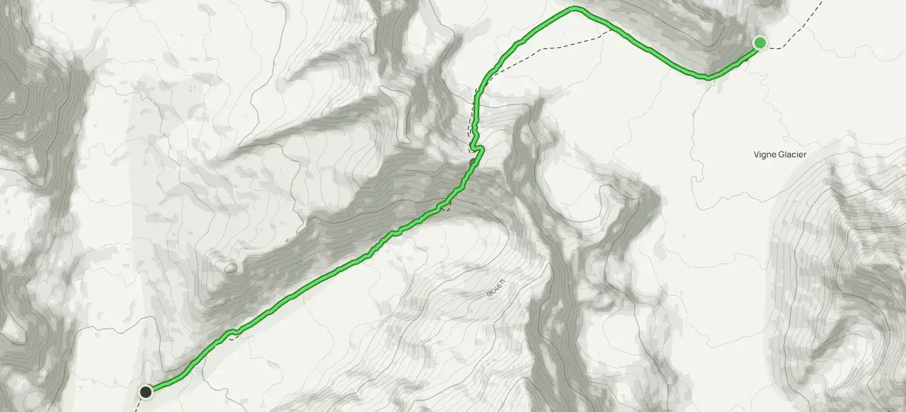 Trasa trekkingowa pod K2, prowadząca przez lodowiec Vigne.