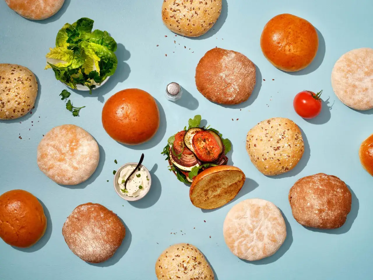 Différents types de pains à burger brioché et potato bun
