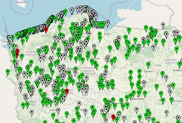 serwis kąpieliskowy GIS mapa
