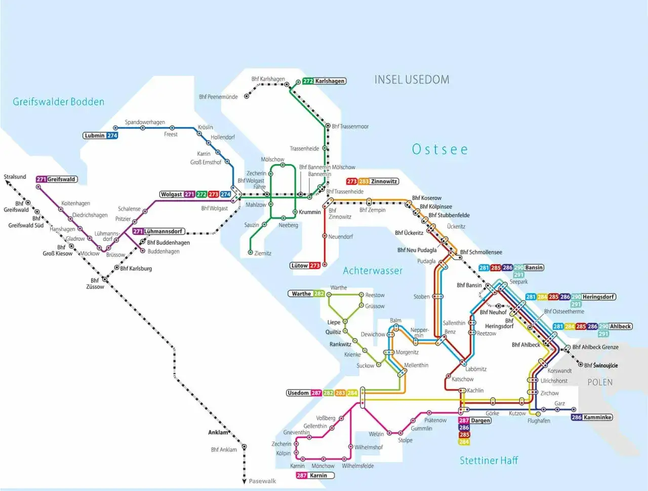 UBB Buslinien Usedom Karte Ahlbeck Heringsdorf