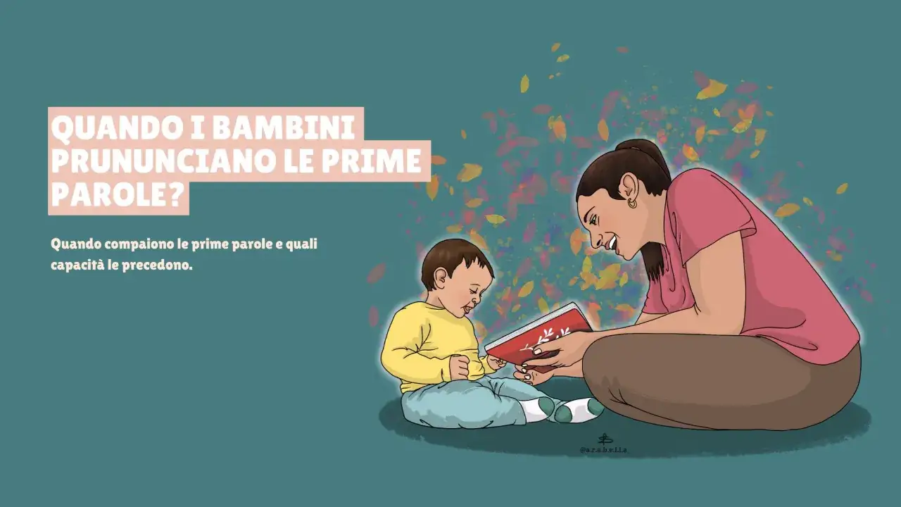 A quanti mesi i bambini iniziano a parlare? Mamma legge un libro a un bimbo, stimolando le prime parole.