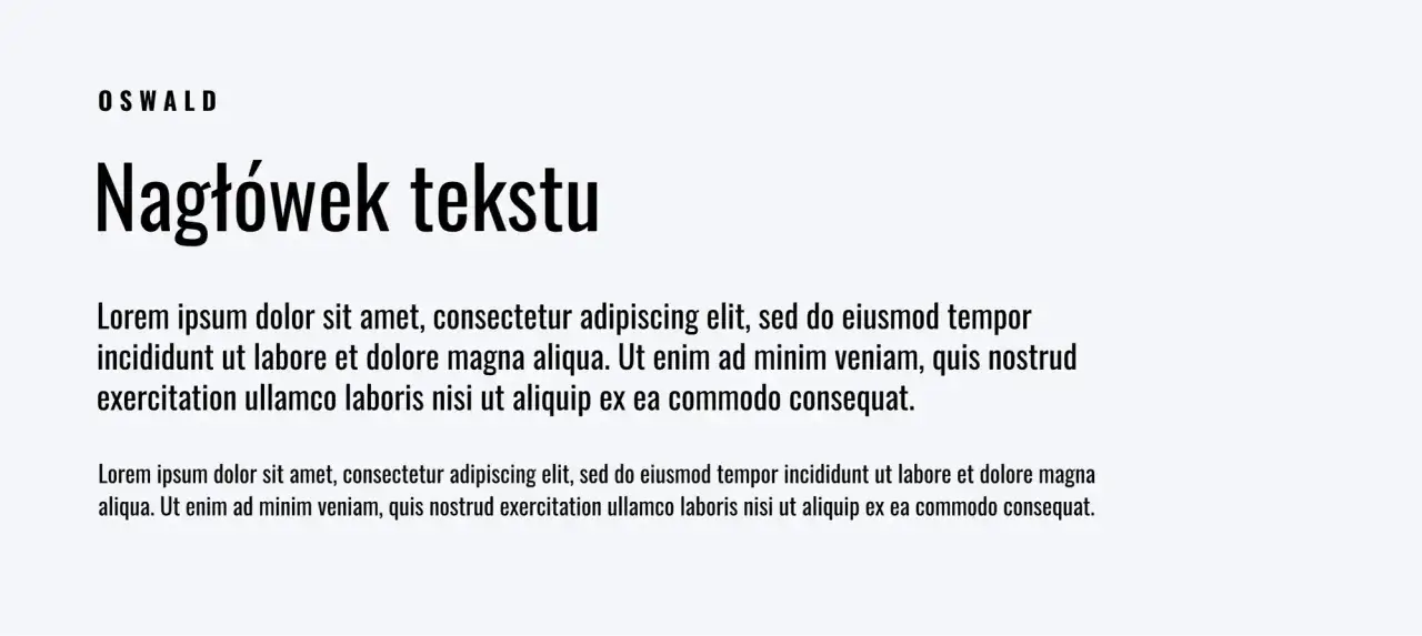 Nagłówek tekstu z nazwą