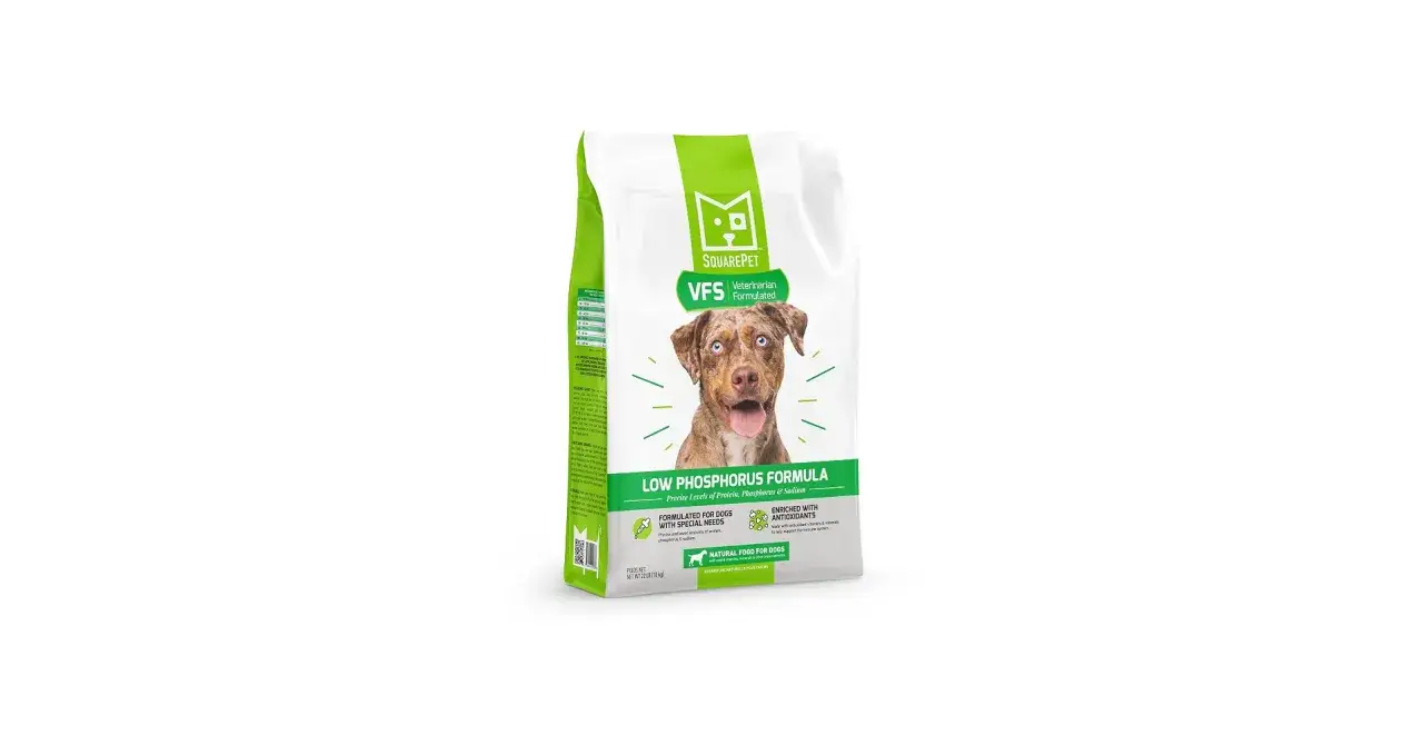 Karma SquarePet VFS Low Phosphorus Formula dla psów z problemami nerkowymi. Pomaga w dbaniu o zdrowie psa, gdy potrzebuje on specjalnej diety.