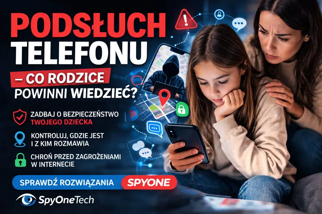Rodzice, dowiedzcie się o podsłuch w telefonie dziecka. Zadbaj o bezpieczeństwo, kontroluj lokalizację i rozmowy, chroń przed zagrożeniami. SpyOneTech.