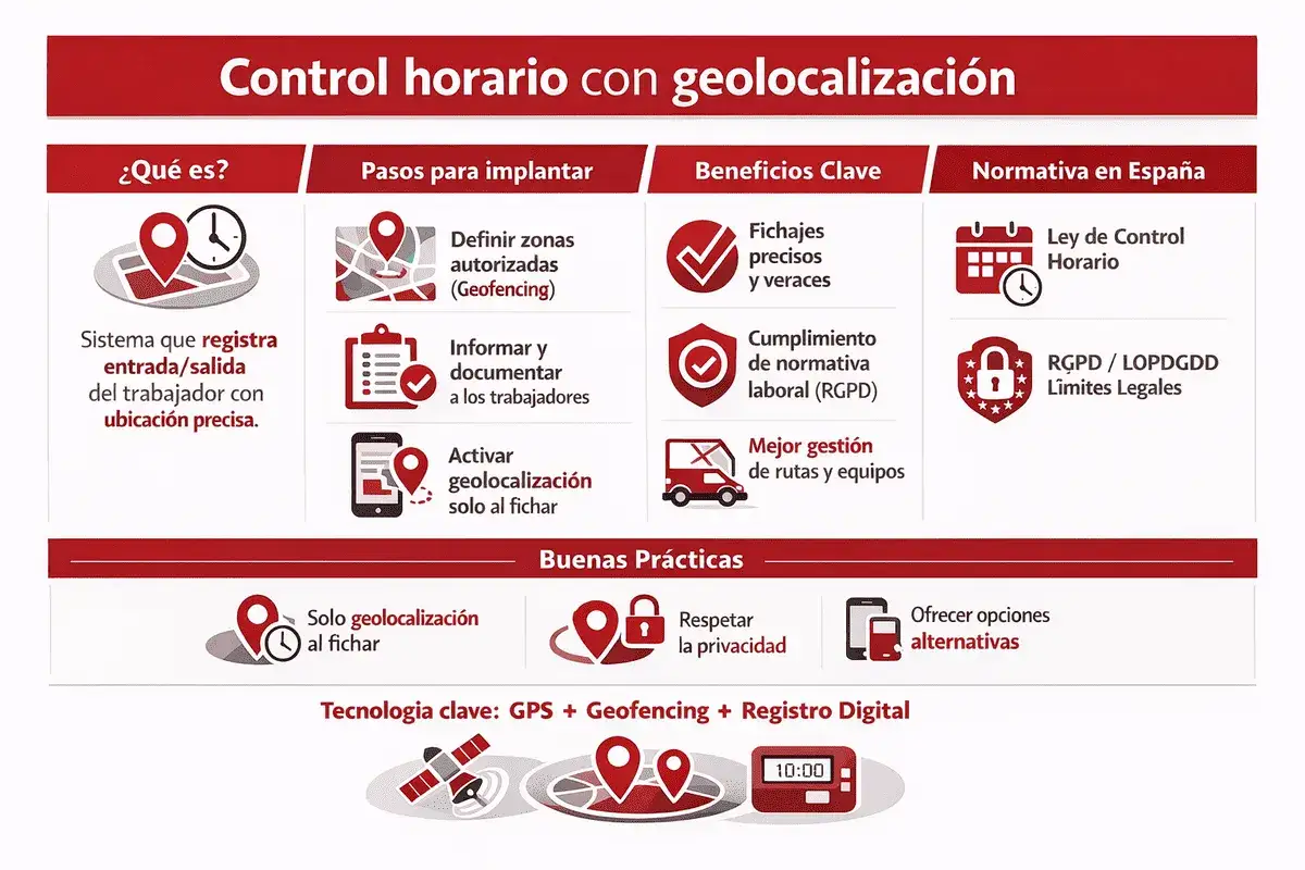 El control horario con geolocalizaci&oacute;n es legal en Espa&ntilde;a, permitiendo fichajes precisos y cumpliendo la normativa laboral.