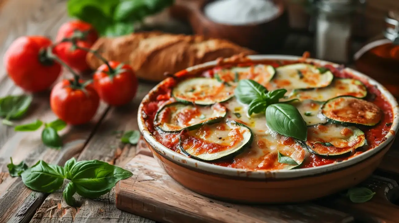 Zdjęcie Cukinia zapiekana z mozzarellą: rozkosz dla podniebienia