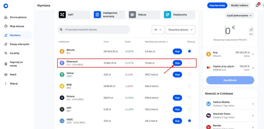 Zdjęcie Jak łatwo i szybko kupić bitcoin na coinbase bez zbędnych problemów