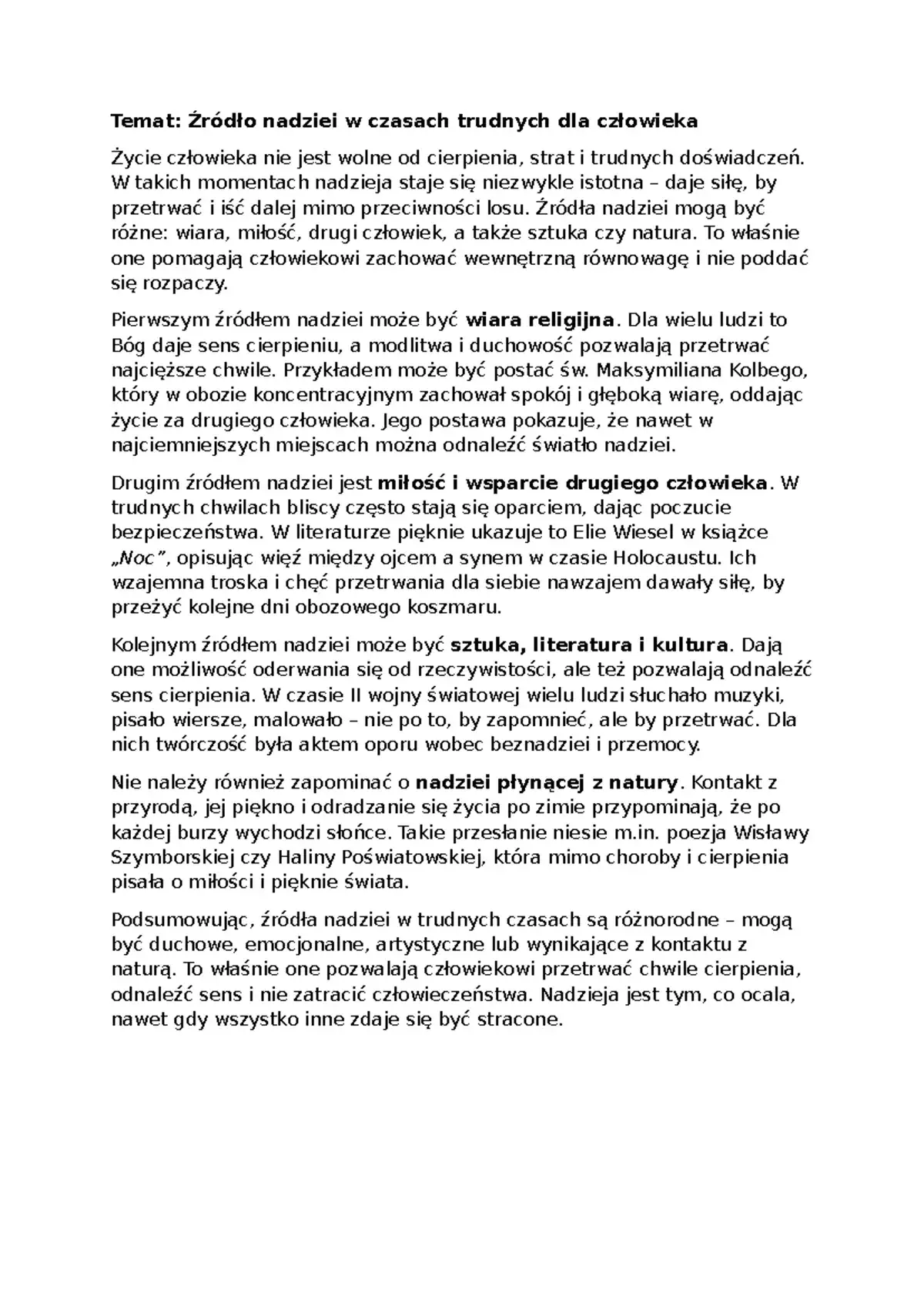 Zdjęcie Motyw nadziei w literaturze: siła przetrwania w trudnych czasach