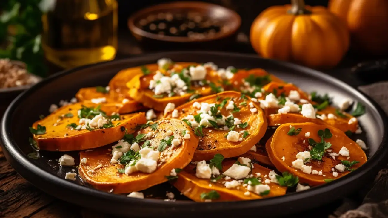 Pieczona dynia z serem feta - przepis i inspiracje