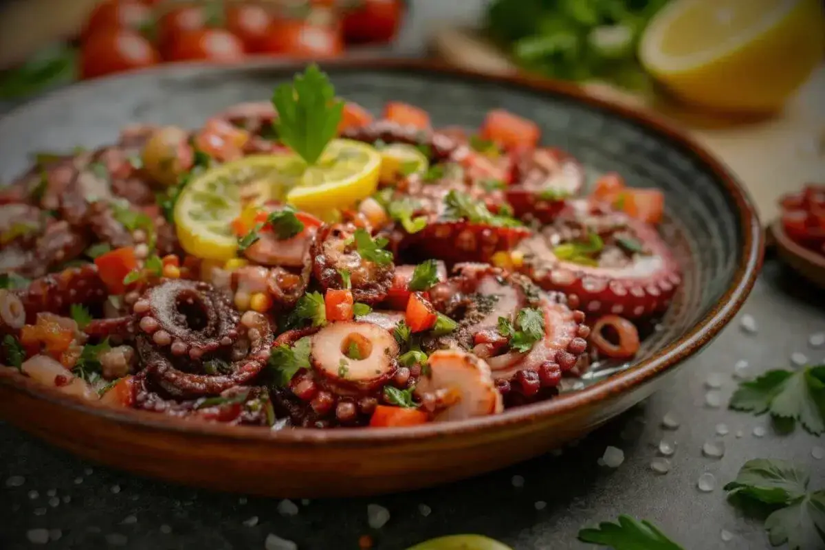 Zdjęcie Salade de poulpe traditionnelle : le secret d'une tendret&eacute; parfaite